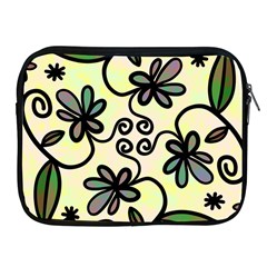 Completely Seamless Tileable Doodle Flower Art Apple Ipad 2/3/4 Zipper Cases by Nexatart