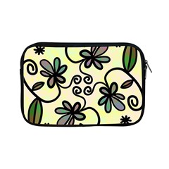 Completely Seamless Tileable Doodle Flower Art Apple Ipad Mini Zipper Cases by Nexatart