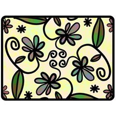 Completely Seamless Tileable Doodle Flower Art Double Sided Fleece Blanket (large)  by Nexatart