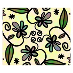 Completely Seamless Tileable Doodle Flower Art Double Sided Flano Blanket (small)  by Nexatart