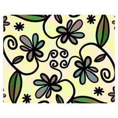 Completely Seamless Tileable Doodle Flower Art Double Sided Flano Blanket (medium)  by Nexatart