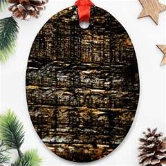 Wood Texture Dark Background Pattern Ornament (oval) by Nexatart