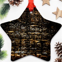 Wood Texture Dark Background Pattern Ornament (star) by Nexatart