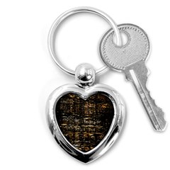 Wood Texture Dark Background Pattern Key Chains (heart)  by Nexatart