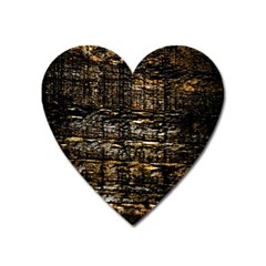 Wood Texture Dark Background Pattern Heart Magnet