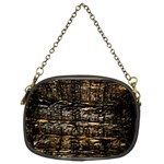 Wood Texture Dark Background Pattern Chain Purses (Two Sides)  Front