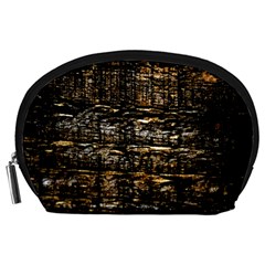 Wood Texture Dark Background Pattern Accessory Pouches (large)  by Nexatart