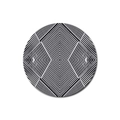 Black And White Line Abstract Rubber Round Coaster (4 Pack)  by Nexatart