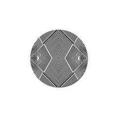 Black And White Line Abstract Golf Ball Marker