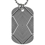 Black And White Line Abstract Dog Tag (Two Sides) Front