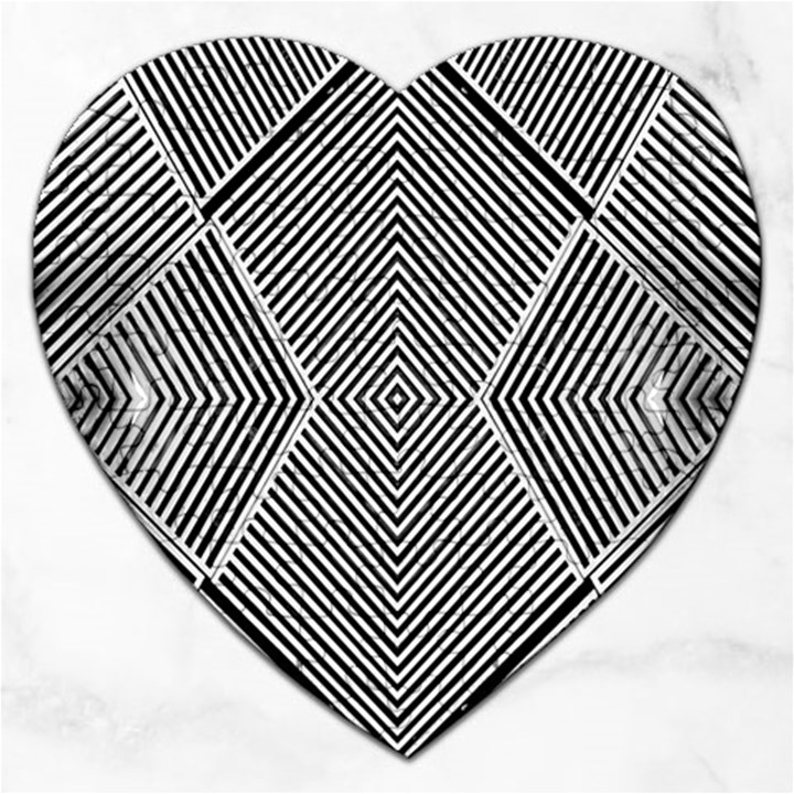 Black And White Line Abstract Jigsaw Puzzle (Heart)