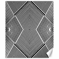 Black And White Line Abstract Canvas 8  x 10 