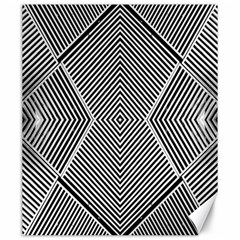 Black And White Line Abstract Canvas 20  X 24   by Nexatart