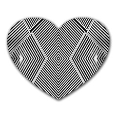 Black And White Line Abstract Heart Mousepads by Nexatart