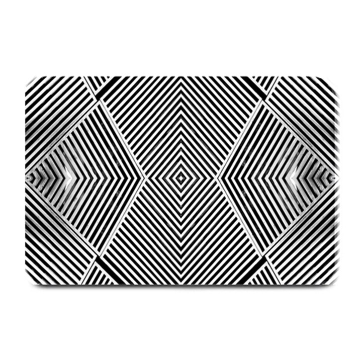 Black And White Line Abstract Plate Mats