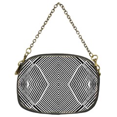 Black And White Line Abstract Chain Purses (two Sides)  by Nexatart