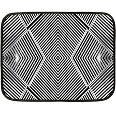 Black And White Line Abstract Double Sided Fleece Blanket (Mini) 