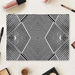 Black And White Line Abstract Cosmetic Bag (xl) by Nexatart