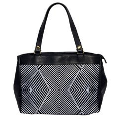 Black And White Line Abstract Office Handbags