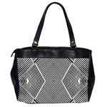 Black And White Line Abstract Office Handbags (2 Sides)  Back