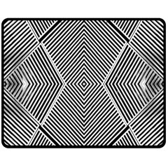 Black And White Line Abstract Fleece Blanket (Medium) 