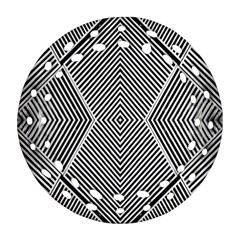 Black And White Line Abstract Ornament (round Filigree) by Nexatart