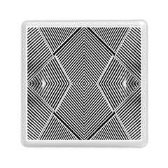 Black And White Line Abstract Memory Card Reader (Square) 