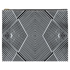 Black And White Line Abstract Cosmetic Bag (XXXL) 