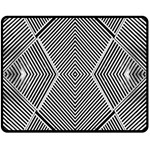 Black And White Line Abstract Double Sided Fleece Blanket (Medium)  58.8 x47.4  Blanket Front