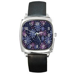 Pixel Pattern Colorful And Glittering Pixelated Square Metal Watch by Nexatart