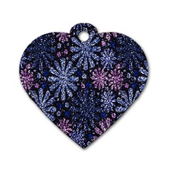 Pixel Pattern Colorful And Glittering Pixelated Dog Tag Heart (one Side)