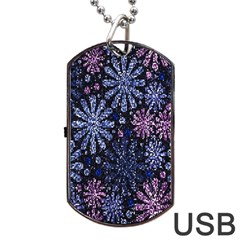 Pixel Pattern Colorful And Glittering Pixelated Dog Tag Usb Flash (two Sides) by Nexatart