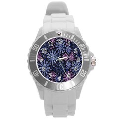 Pixel Pattern Colorful And Glittering Pixelated Round Plastic Sport Watch (l) by Nexatart