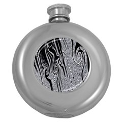 Abstract Swirling Pattern Background Wallpaper Round Hip Flask (5 Oz) by Nexatart