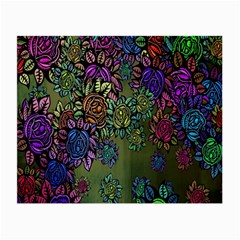 Grunge Rose Background Pattern Small Glasses Cloth (2-side) by Nexatart