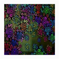 Grunge Rose Background Pattern Medium Glasses Cloth (2-side) by Nexatart