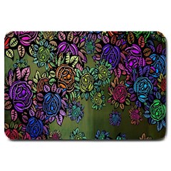 Grunge Rose Background Pattern Large Doormat  by Nexatart