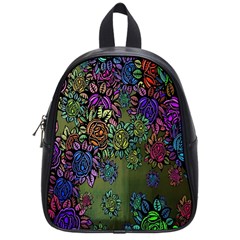 Grunge Rose Background Pattern School Bags (small)  by Nexatart