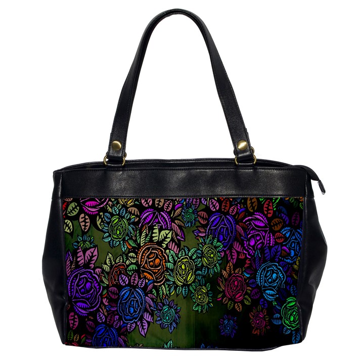 Grunge Rose Background Pattern Office Handbags