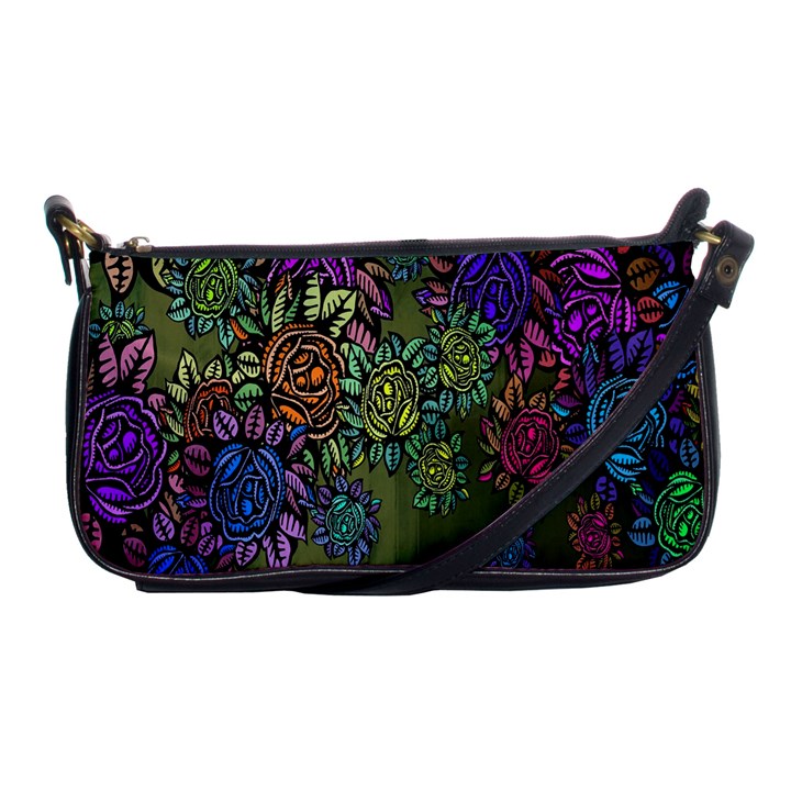 Grunge Rose Background Pattern Shoulder Clutch Bags