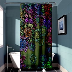 Grunge Rose Background Pattern Shower Curtain 36  X 72  (stall)  by Nexatart