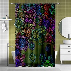 Grunge Rose Background Pattern Shower Curtain 48  X 72  (small)  by Nexatart