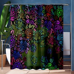 Grunge Rose Background Pattern Shower Curtain 60  X 72  (medium)  by Nexatart