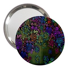 Grunge Rose Background Pattern 3  Handbag Mirrors by Nexatart