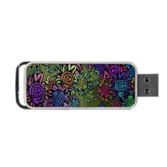 Grunge Rose Background Pattern Portable Usb Flash (two Sides) by Nexatart