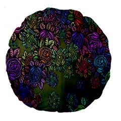 Grunge Rose Background Pattern Large 18  Premium Round Cushions by Nexatart