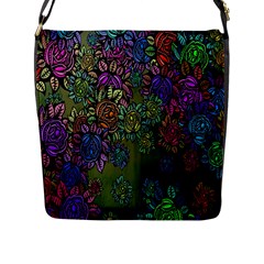 Grunge Rose Background Pattern Flap Messenger Bag (l)  by Nexatart