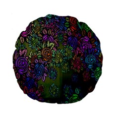 Grunge Rose Background Pattern Standard 15  Premium Flano Round Cushions by Nexatart