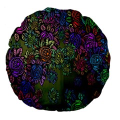 Grunge Rose Background Pattern Large 18  Premium Flano Round Cushions by Nexatart