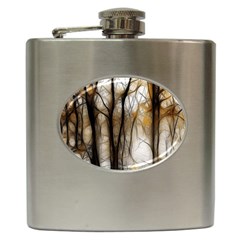 Fall Forest Artistic Background Hip Flask (6 Oz) by Nexatart